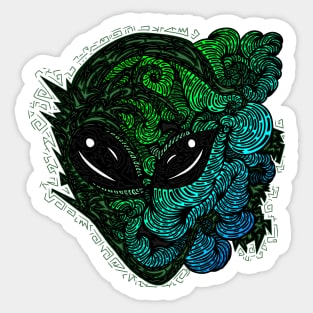 Abstract Alien Sticker